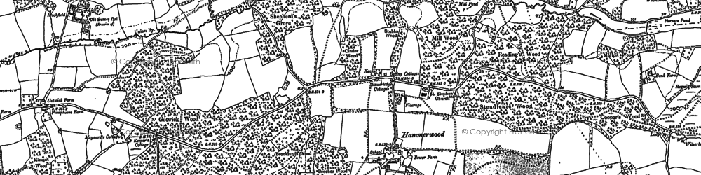 Old map of Blockfield Wood in 1907