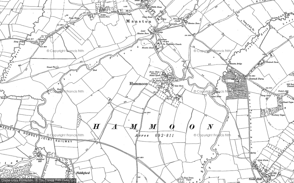 Old Map of Hammoon, 1886 - 1900 in 1886