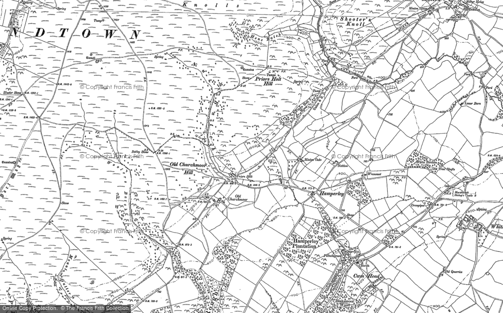 Old Map of Hamperley, 1883 in 1883