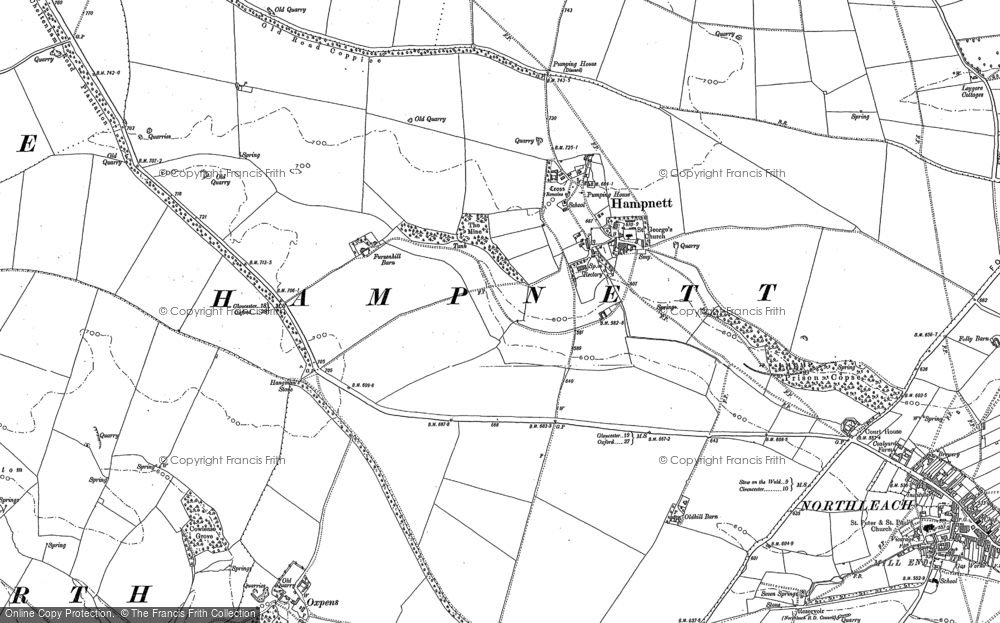 Old Map of Hampnett, 1882 in 1882