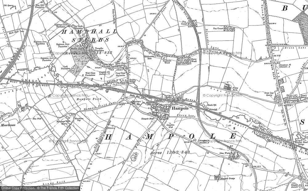 Old Map of Hampole, 1891 in 1891