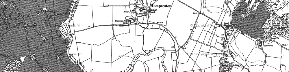 Old map of Hampreston in 1900