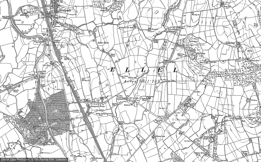 Old Map of Historic Map covering Smith Green in 1910
