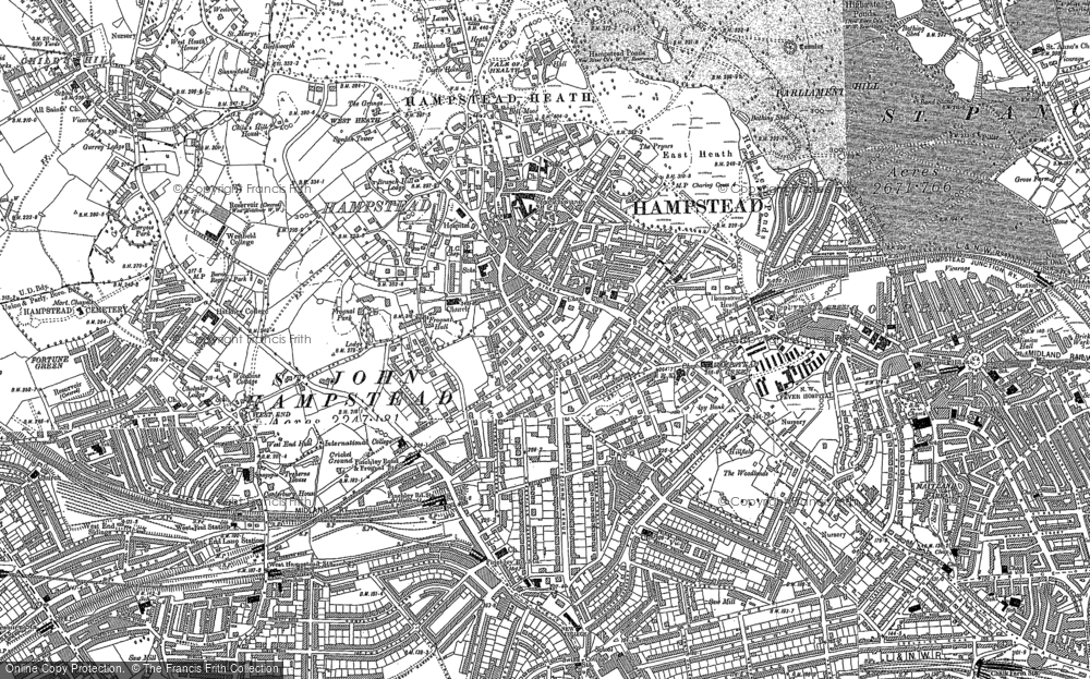 Old Map of Hampstead, 1894 in 1894