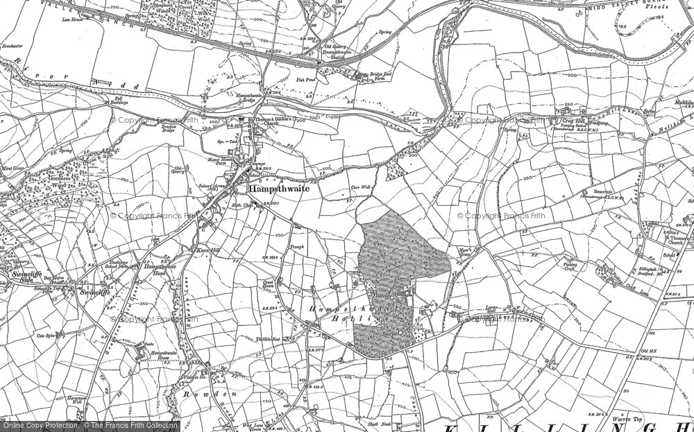 Old Map of Hampsthwaite, 1889 - 1907 in 1889