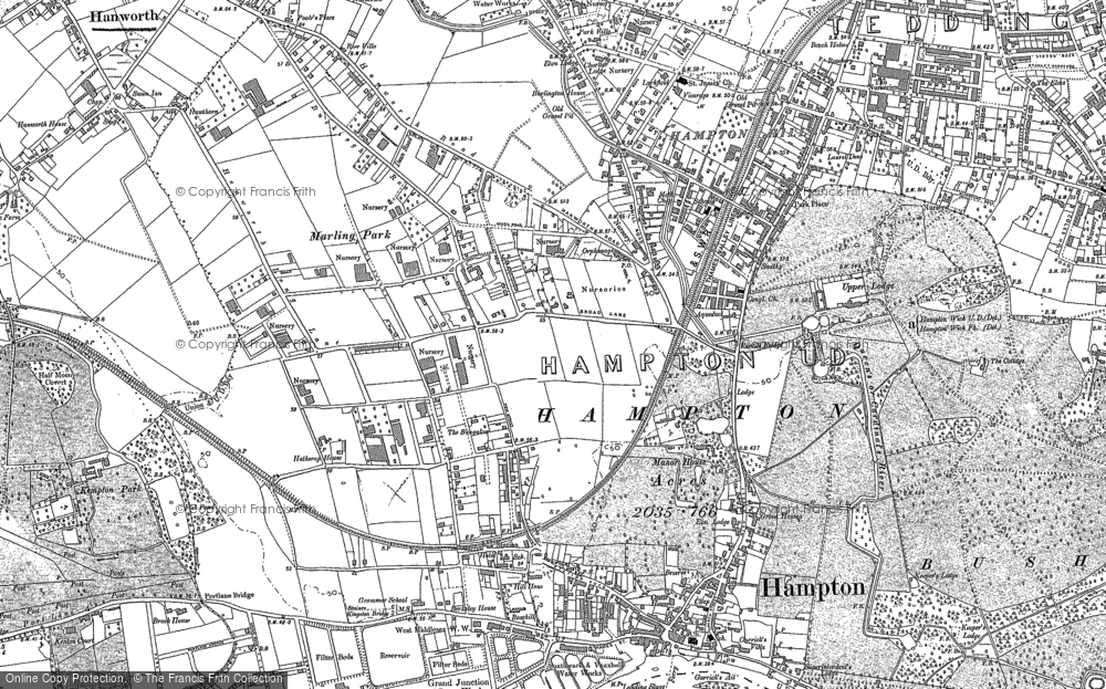 Old Map of Hampton, 1894 - 1913 in 1894