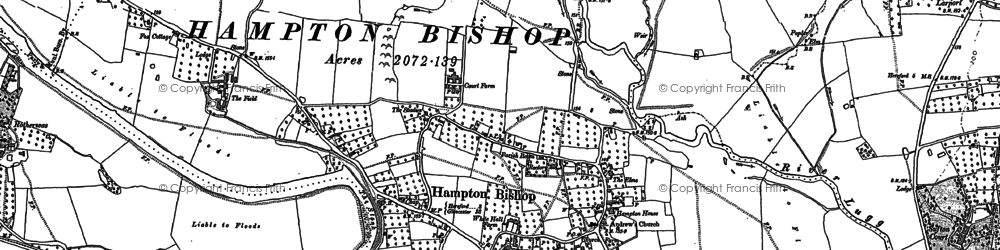 Old map of Hampton Bishop in 1886