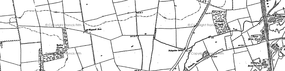Old map of Hampton Hargate in 1887