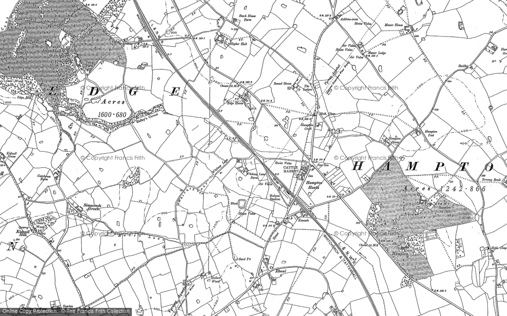 Old Map of Hampton Heath, 1897 in 1897