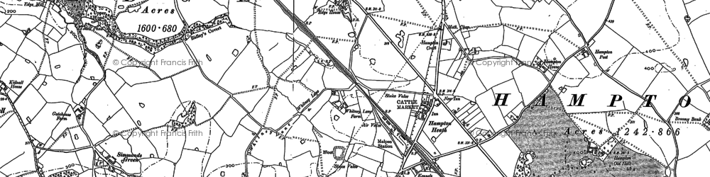 Old map of Hampton Heath in 1897