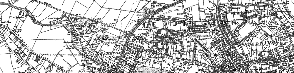 Old map of Hampton Hill in 1894
