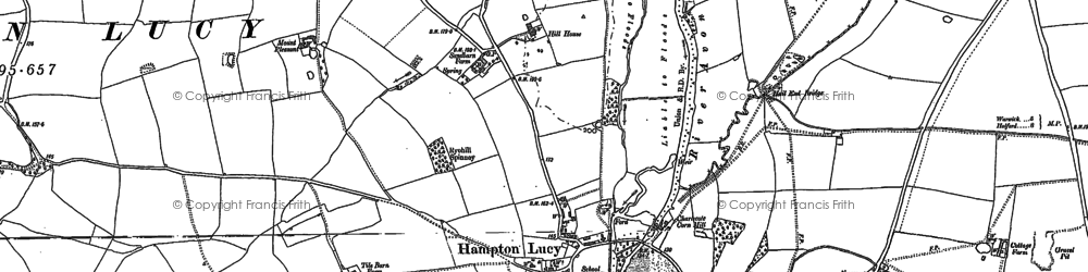 Old map of Hampton Lucy in 1885