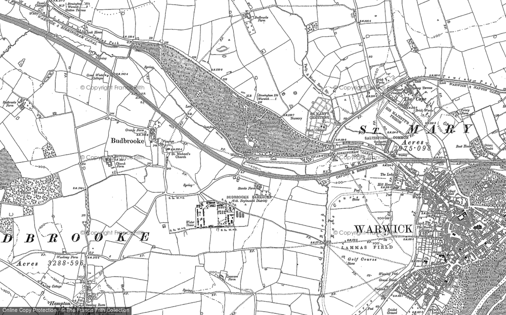 Old Map of Hampton Magna, 1886 in 1886