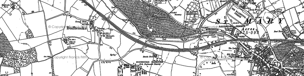 Old map of Hampton Magna in 1886