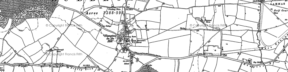 Old map of Hampton on the Hill in 1885