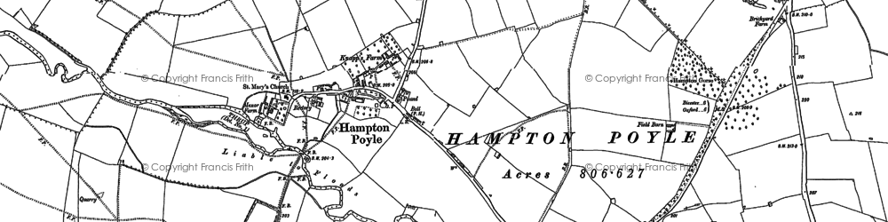 Old map of Hampton Poyle in 1898