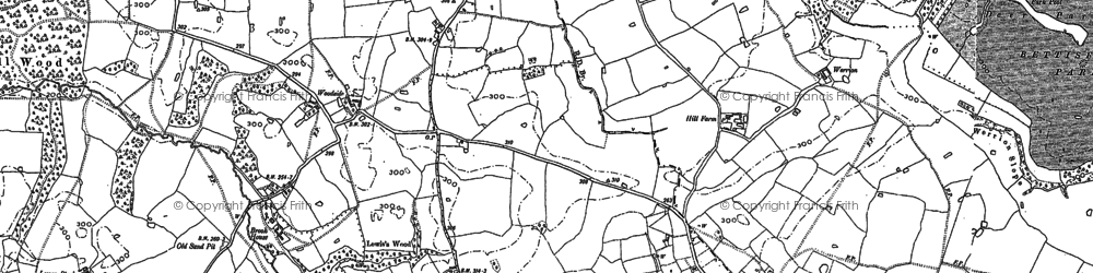 Old map of Hampton Wood Hall in 1909