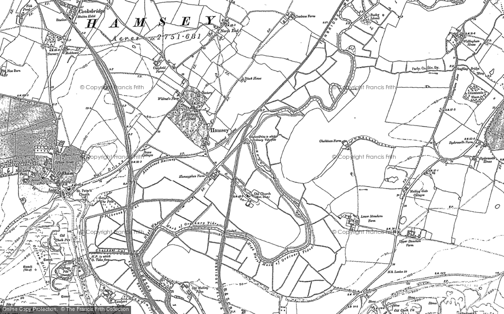 Old Map of Historic Map covering South Malling in 1897