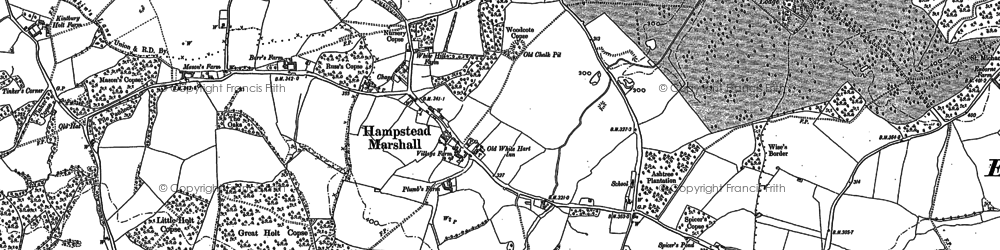 Old map of Hamstead Marshall in 1909