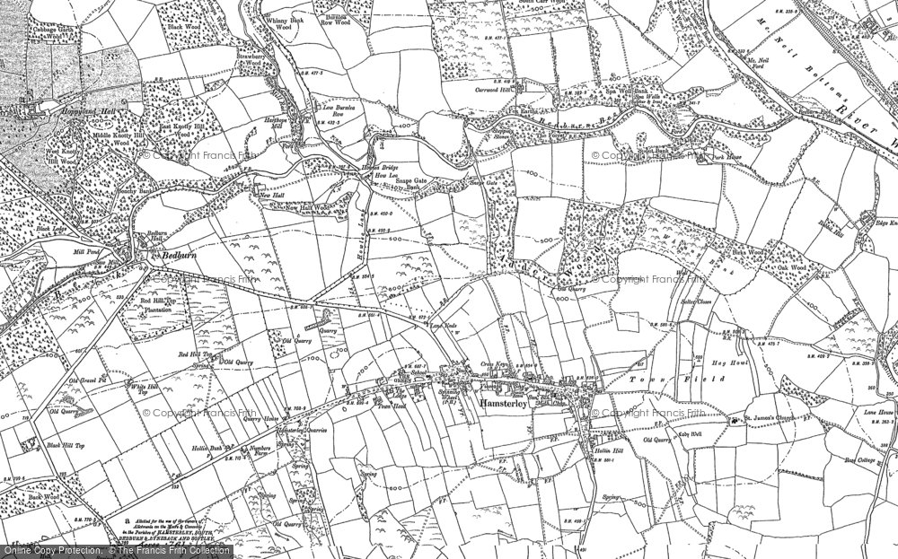 Old Map of Historic Map covering Bedburn in 1896