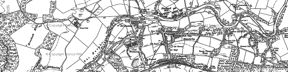 Old map of Hamsterley in 1915