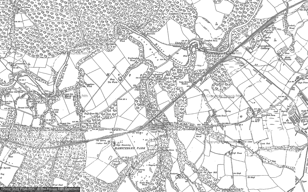 Old Map of Hamsterley Mill, 1915 - 1916 in 1915
