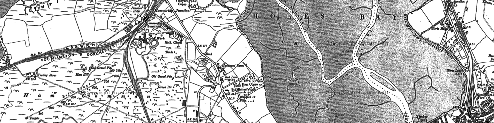Old map of Lower Hamworthy in 1886