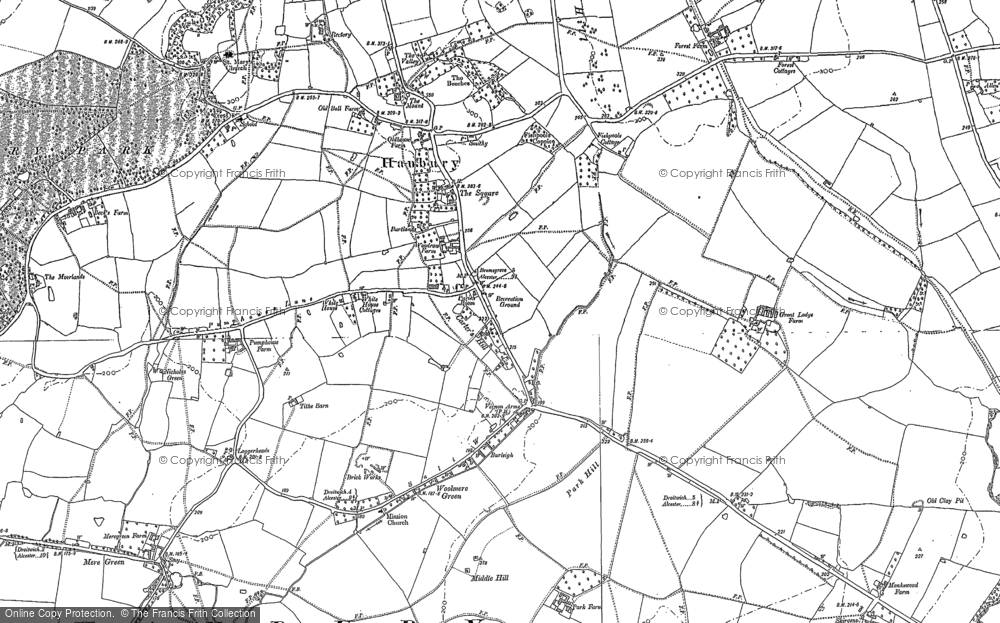 Old Map of Hanbury, 1883 - 1903 in 1883