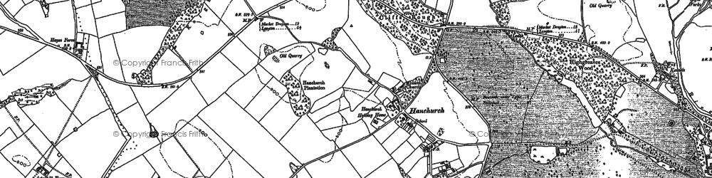 Old map of Hanchurch in 1877