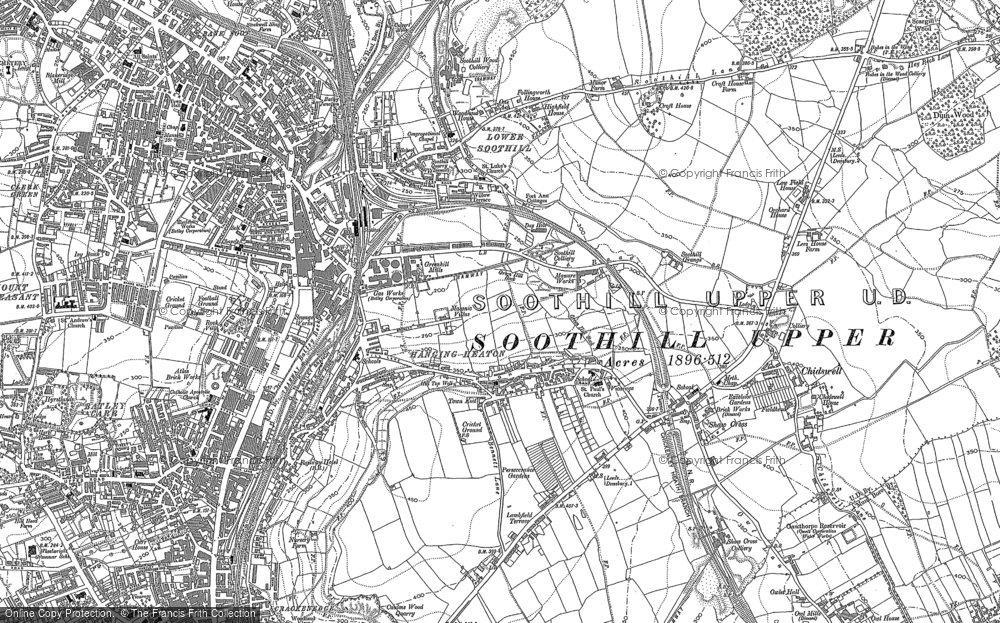 Old Map of Hanging Heaton, 1892 in 1892