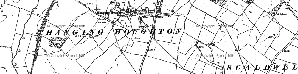 Old map of Hanging Houghton in 1884