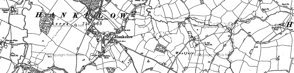 Old map of Hankelow in 1897