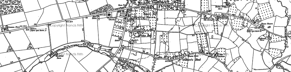 Old map of Gilver's Lane in 1883