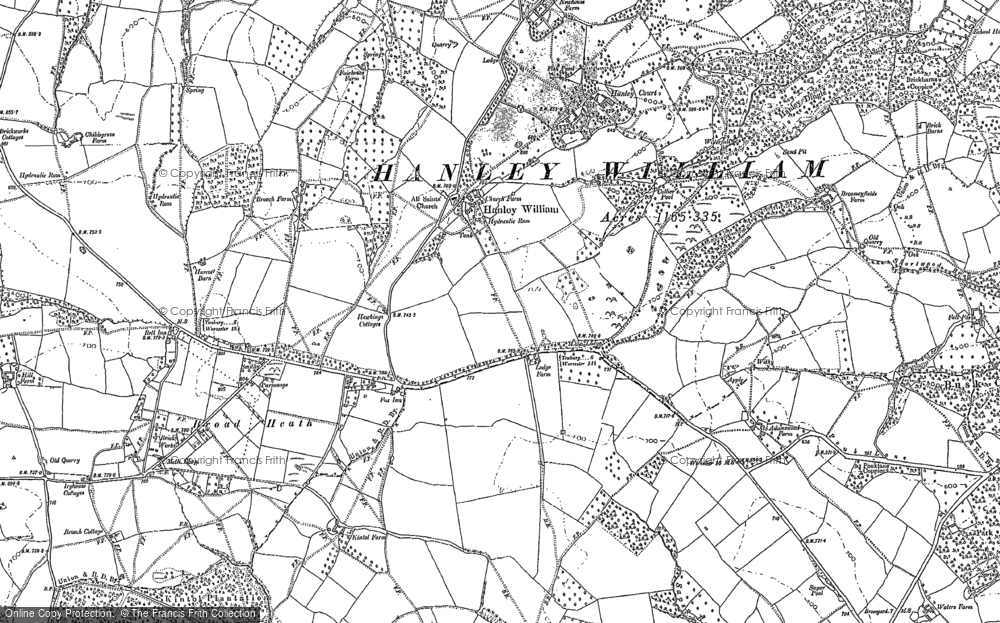 Old Map of Hanley William, 1883 - 1902 in 1883