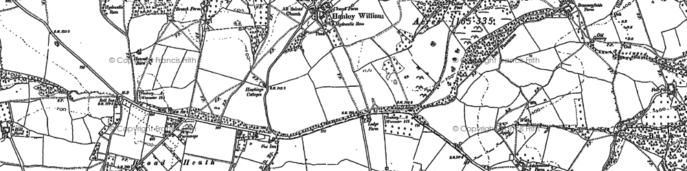 Old map of Hanley William in 1883
