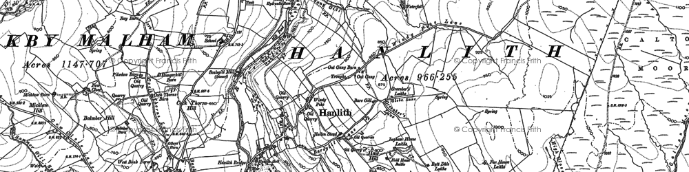 Old map of Hanlith in 1907