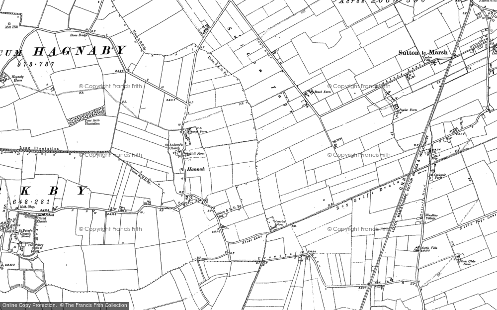 Old Map of Hannah, 1887 - 1905 in 1887