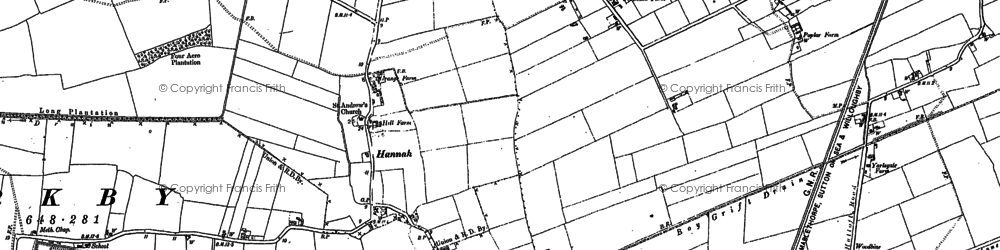 Old map of Hannah in 1887