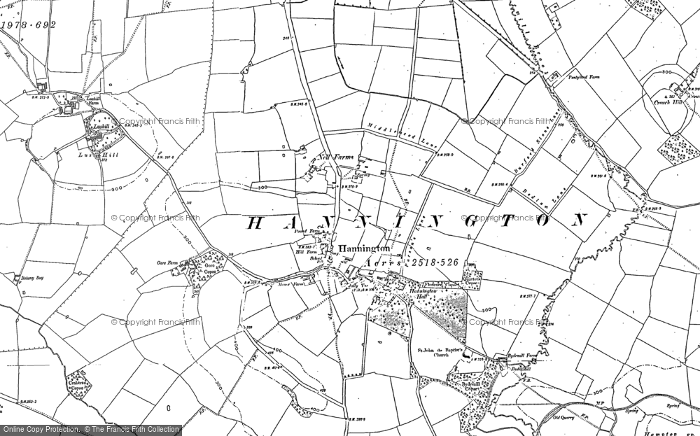 Old Map of Hannington, 1898 - 1910 in 1898