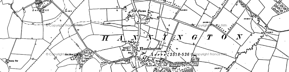 Old map of Hannington in 1898