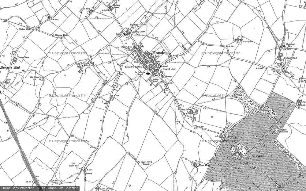 Old Map of Historic Map covering Bullington End in 1899