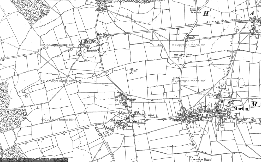 Old Map of Hanthorpe, 1886 - 1887 in 1886