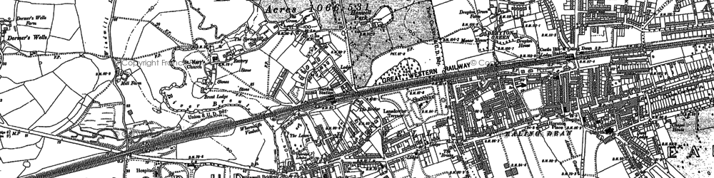 Old map of Hanwell in 1865