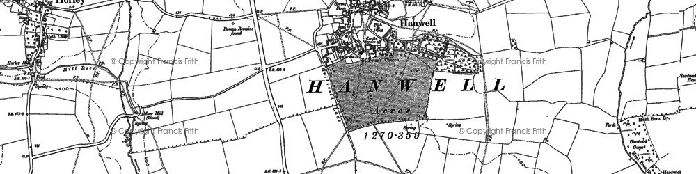Old map of Hanwell in 1899