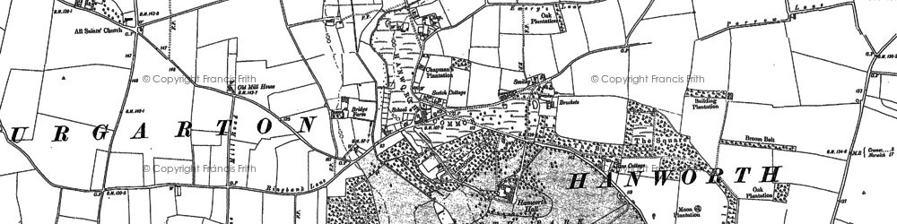 Old map of Hanworth in 1885