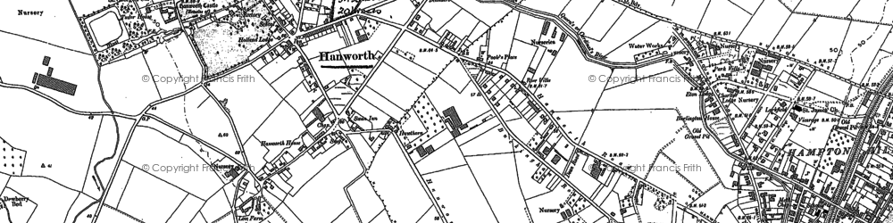 Old map of Hanworth in 1894