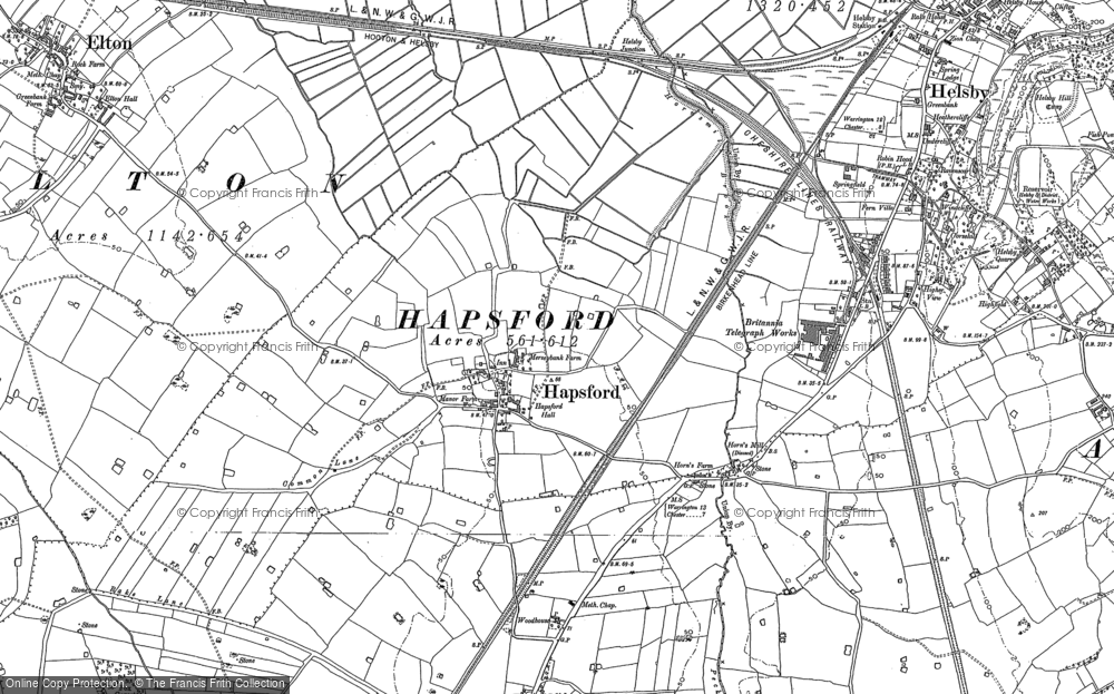 Old Map of Hapsford, 1897 in 1897