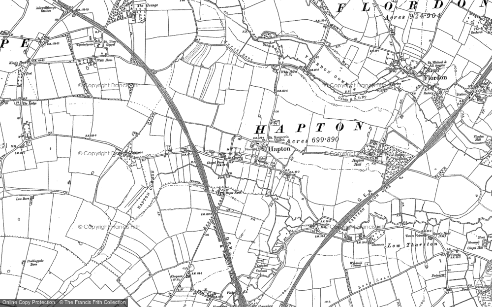 Old Map of Hapton, 1881 - 1882 in 1881