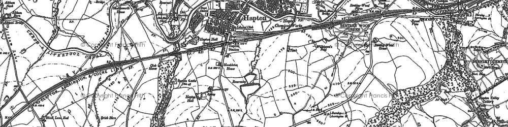 Old map of Lane Ends in 1891