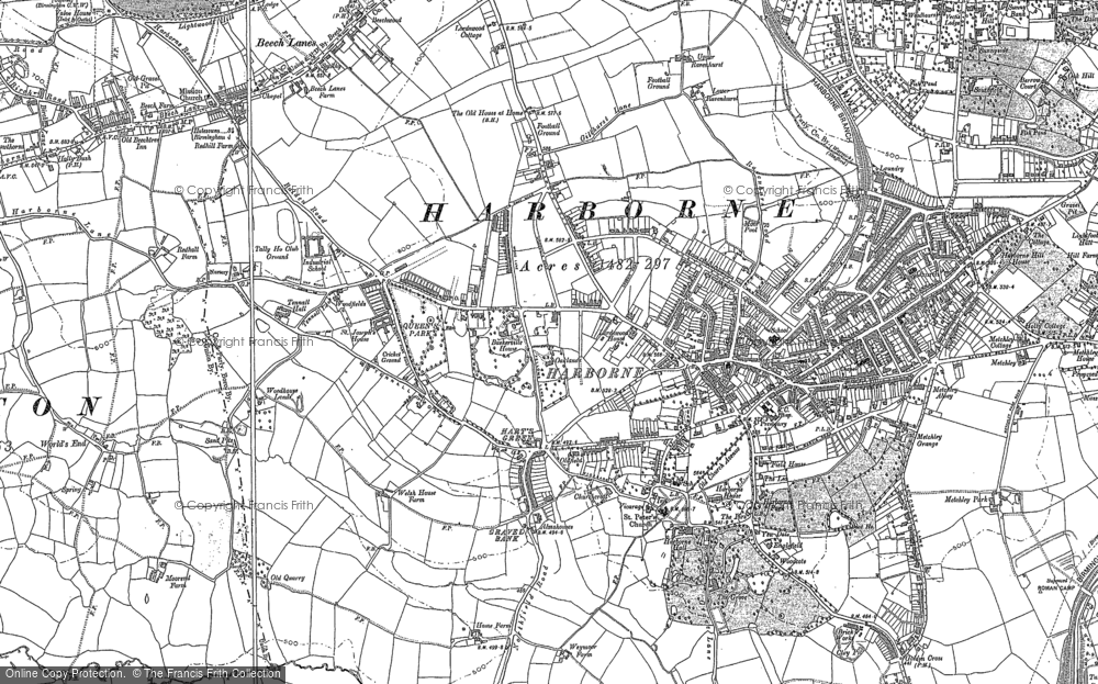 Old Map of Historic Map covering Beech Lanes in 1901